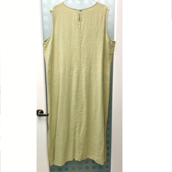 🎉HP🎉 STUDIO EASE Linen A-Line Maxi + Dress Jacket Set Celery Green Vintage 22W - Picture 5 of 16